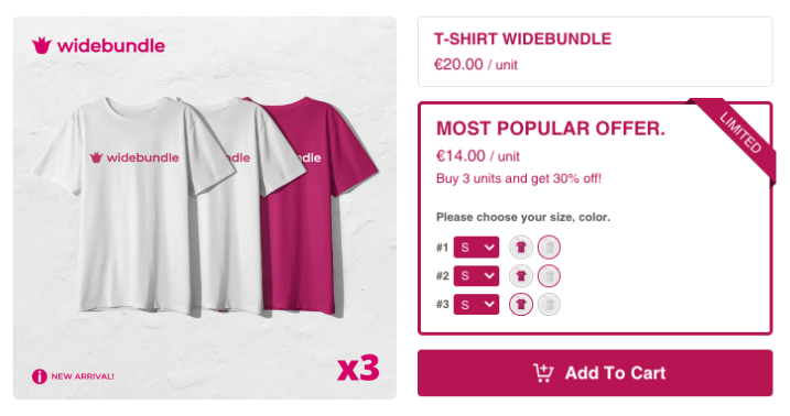 quantity breaks bundle illustration with WideBundle